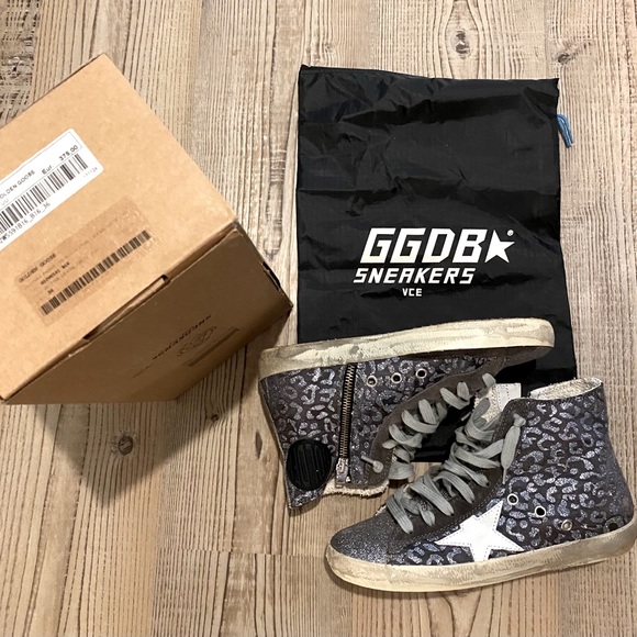 golden goose glitter leopard